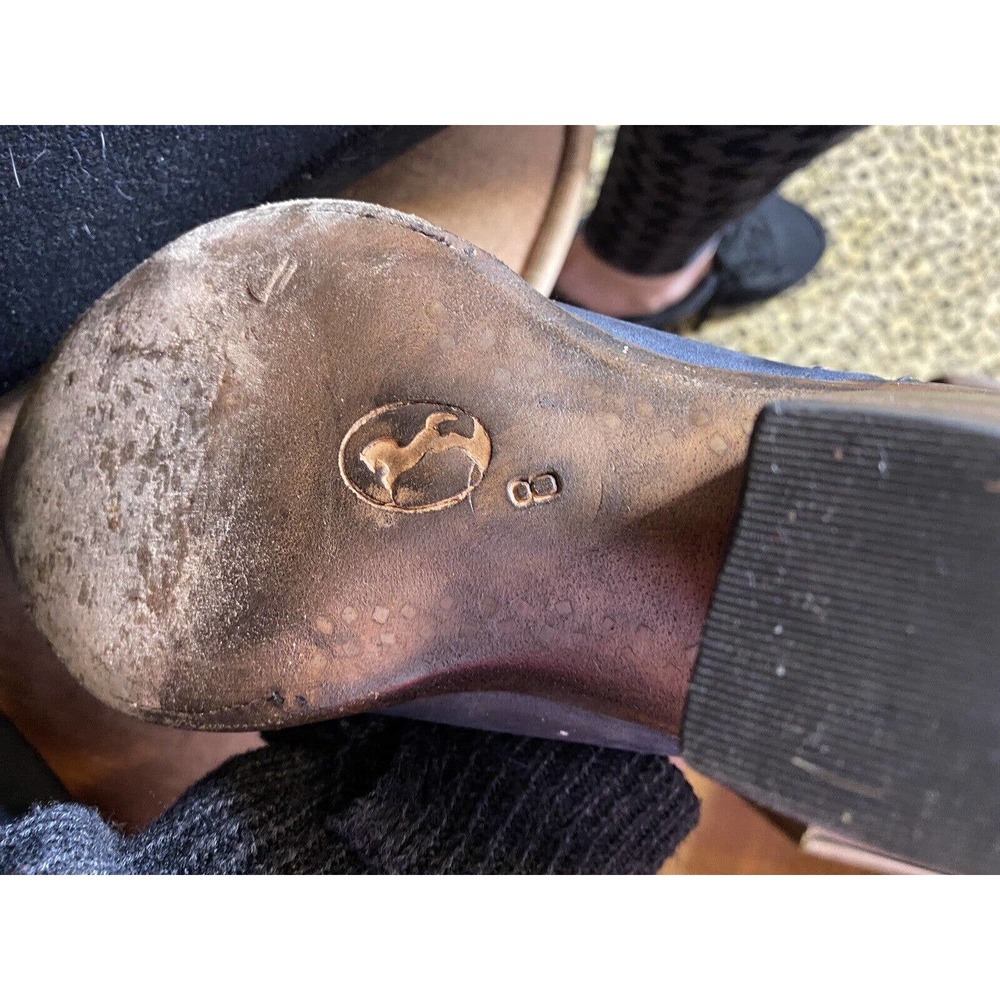 Womens cowboy boots Stallion Zorro size 8 Navy suede/embossed leather great cond - Picture 5 of 8